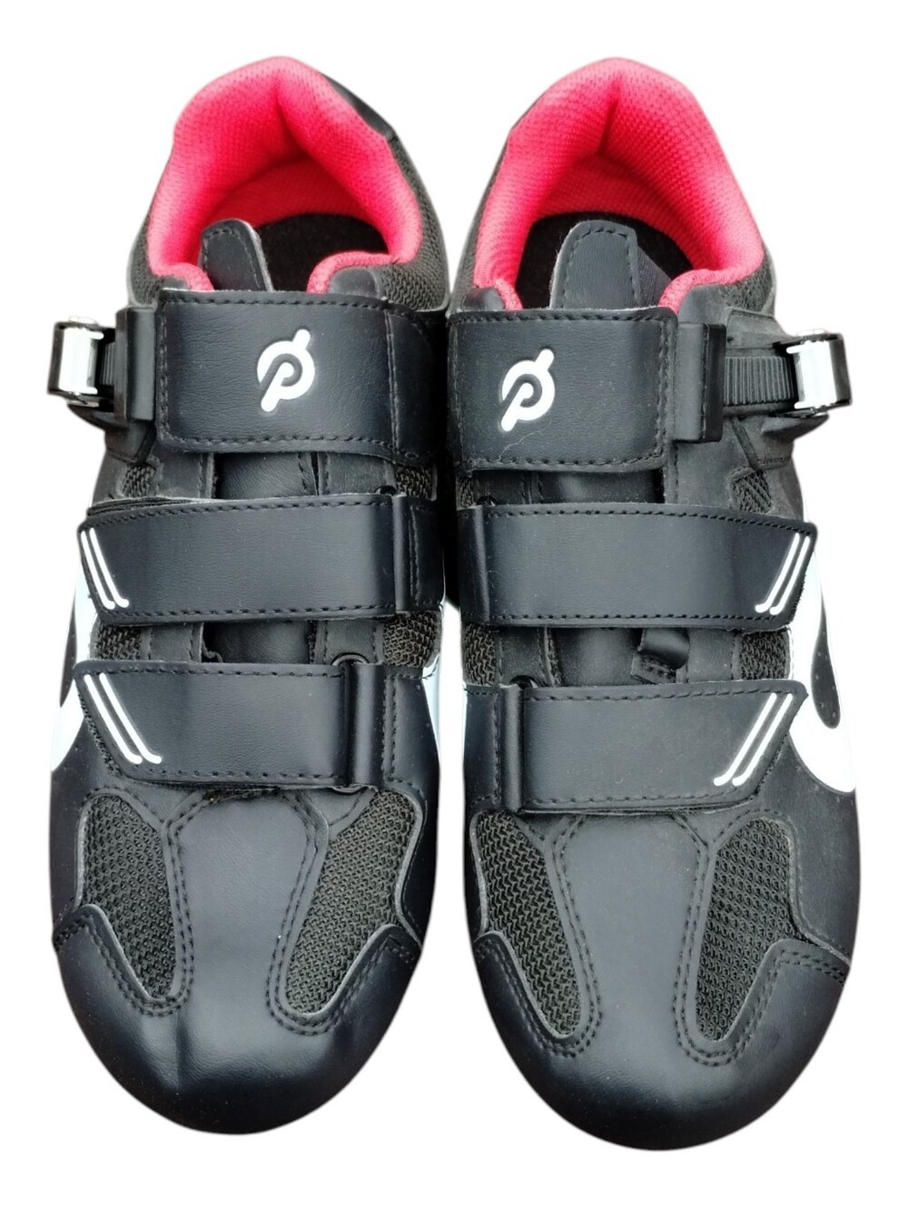 Peloton Cycling Cleats Black Red White Women's Size 8 US/ 39 EU Delta 3 Bolt - Picture 2 of 8